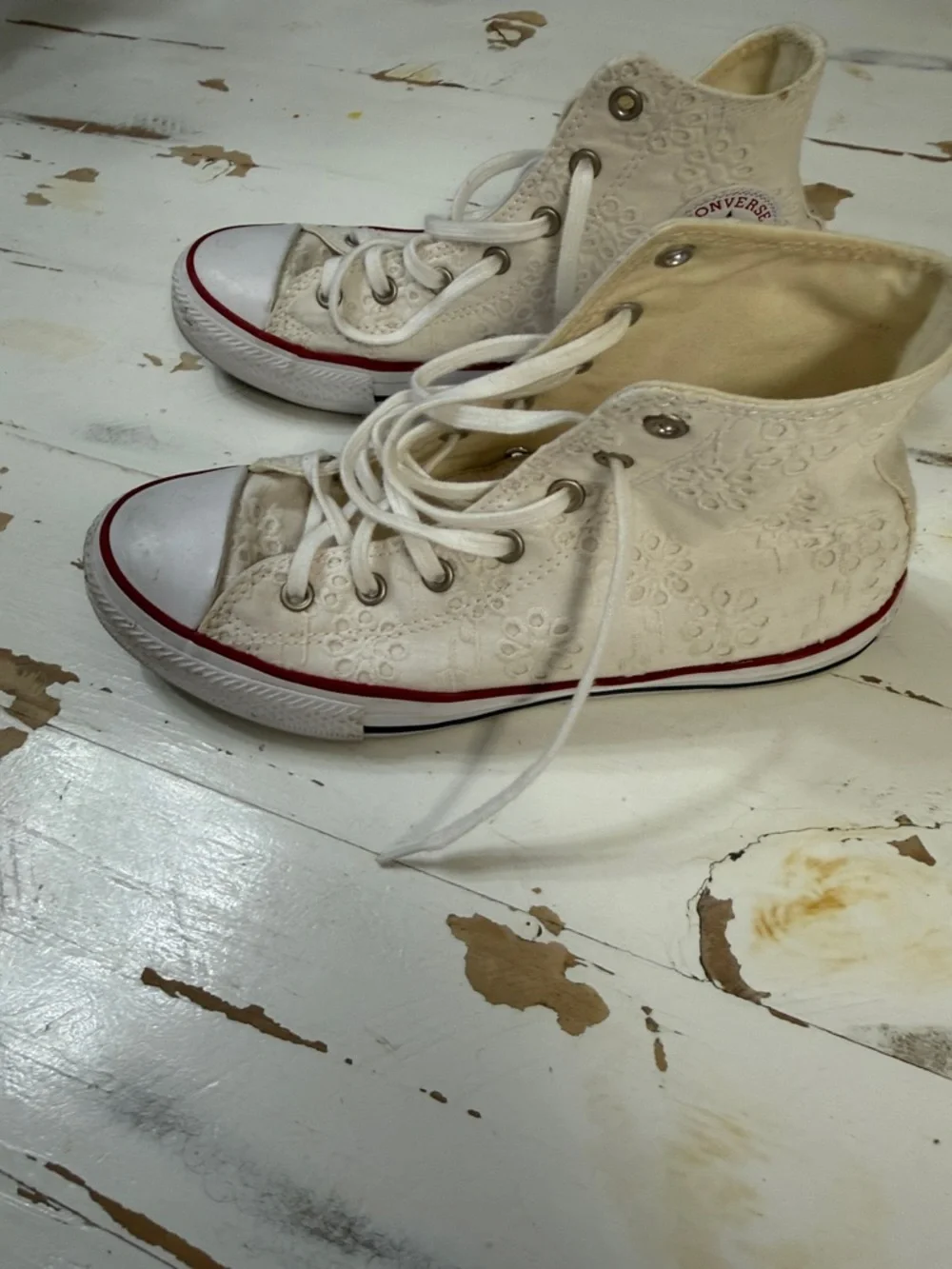 Converse Eyelet Gingham High Top Sneakers